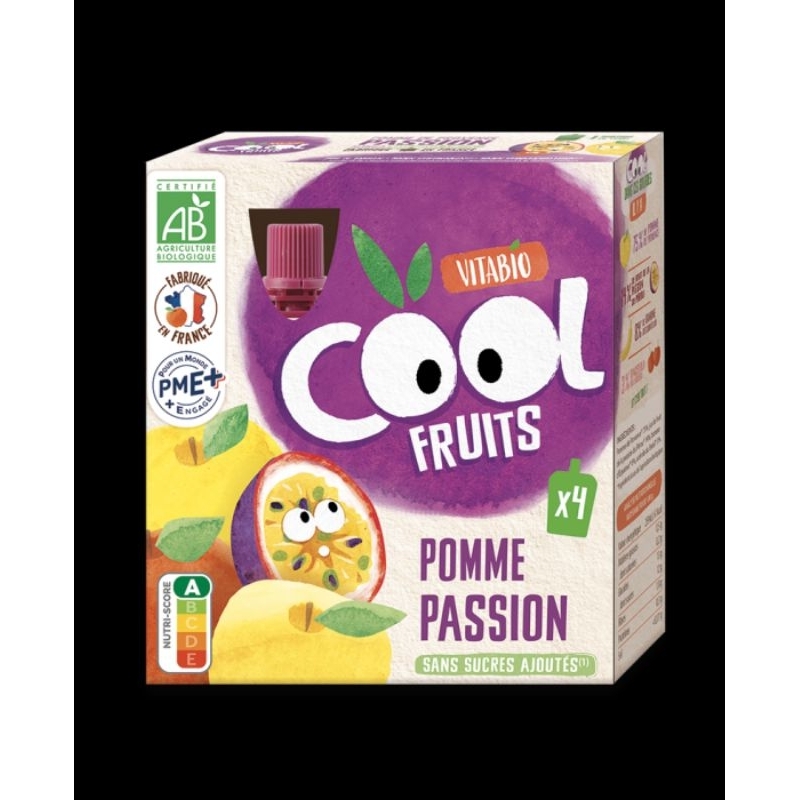 Vitabio Cool Fruit Apple berry Blueberry ACÉROLA Gourdes De Fruits Pomme Poire de Provence fruit juice french beverage