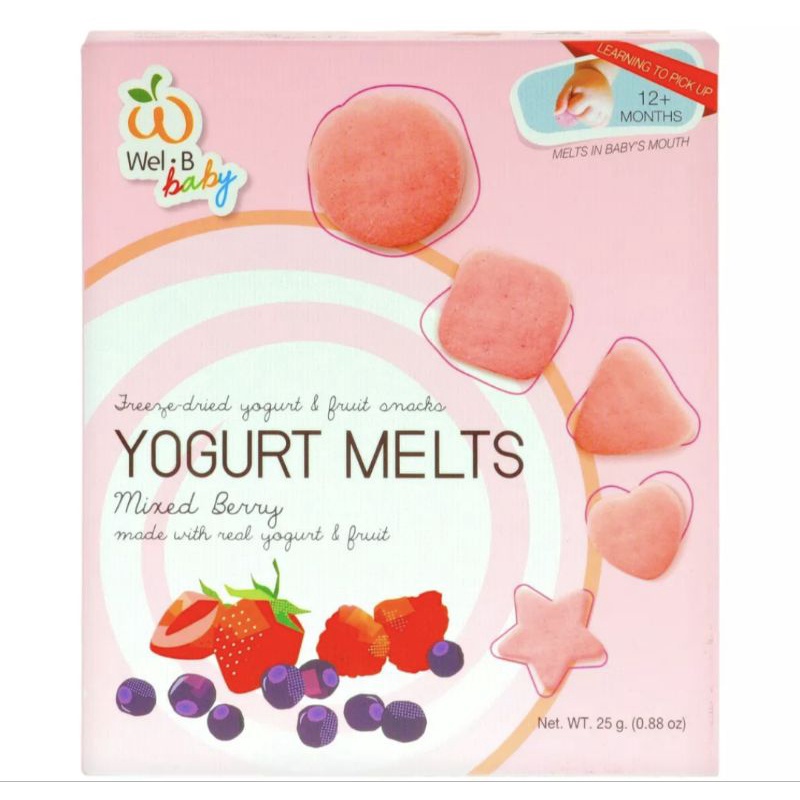 WelB freeze dried baby yogurt melts berries strawberry yogurt drops baby led weaning toddler snacks toddler fruit yogurt